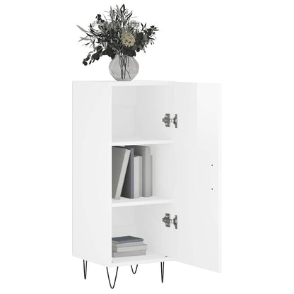Sideboard High Gloss White 34.5x34x90 cm Engineered Wood