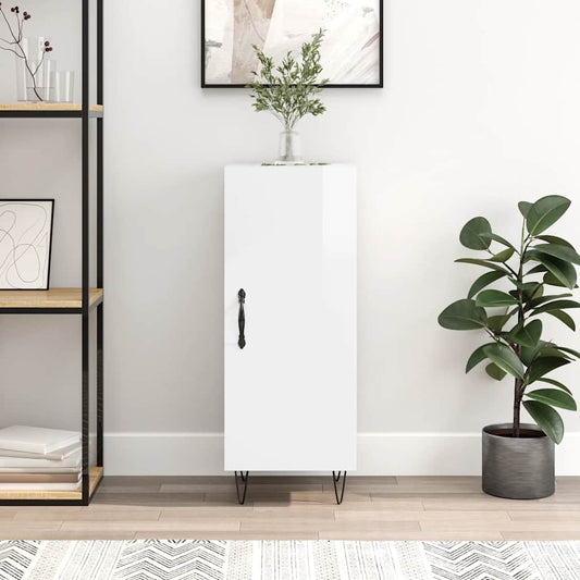 Sideboard High Gloss White 34.5x34x90 cm Engineered Wood