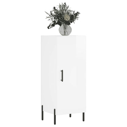 Sideboard High Gloss White 34.5x34x90 cm Engineered Wood