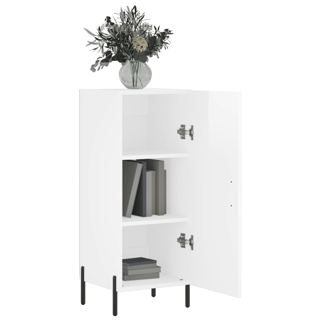 Sideboard High Gloss White 34.5x34x90 cm Engineered Wood