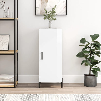 Sideboard High Gloss White 34.5x34x90 cm Engineered Wood