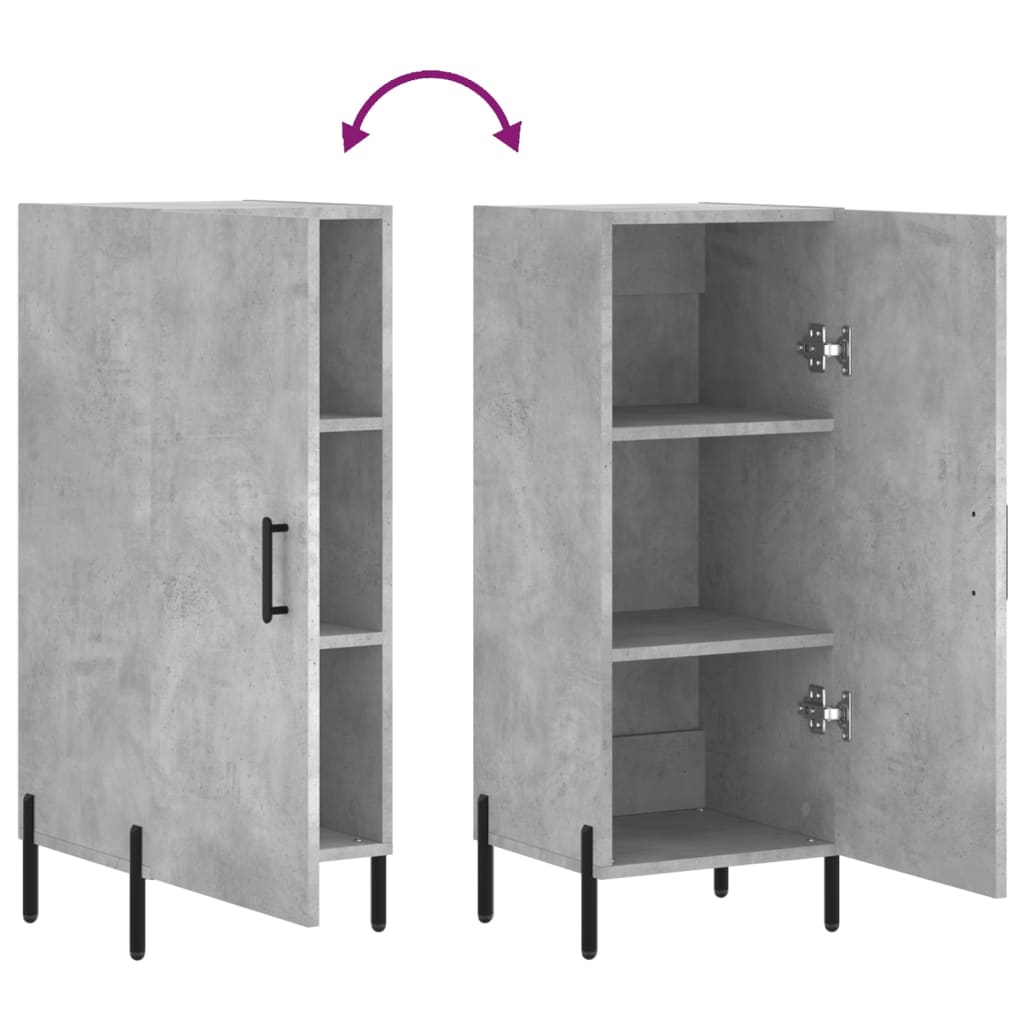 Sideboard Concrete Grey 34.5x34x90 cm Engineered Wood