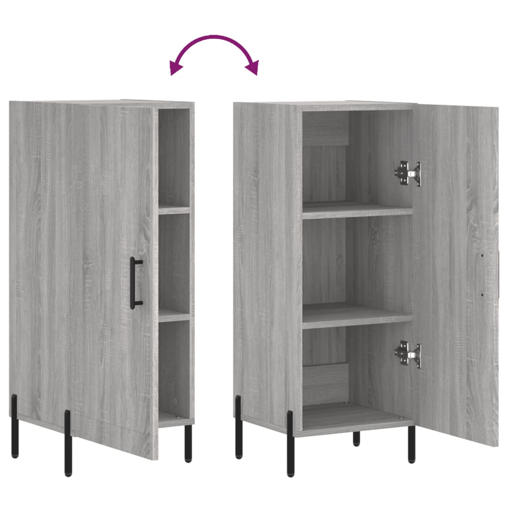 Sideboard Grey Sonoma 34.5x34x90 cm Engineered Wood