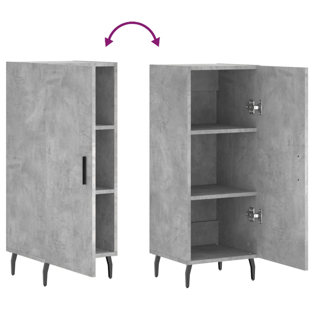 Sideboard Concrete Grey 34.5x34x90 cm Engineered Wood