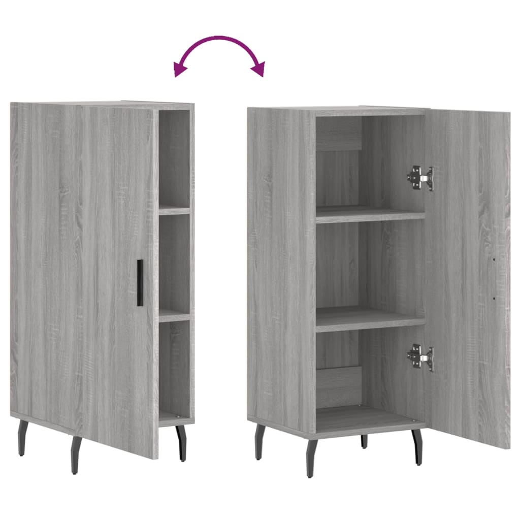 Sideboard Grey Sonoma 34.5x34x90 cm Engineered Wood