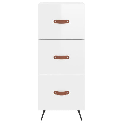 Sideboard High Gloss White 34.5x34x90 cm Engineered Wood