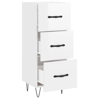 Sideboard High Gloss White 34.5x34x90 cm Engineered Wood