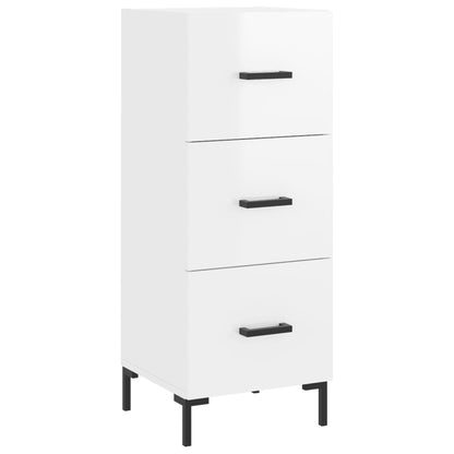 Sideboard High Gloss White 34.5x34x90 cm Engineered Wood