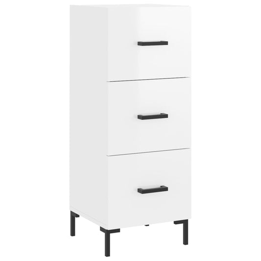 Sideboard High Gloss White 34.5x34x90 cm Engineered Wood