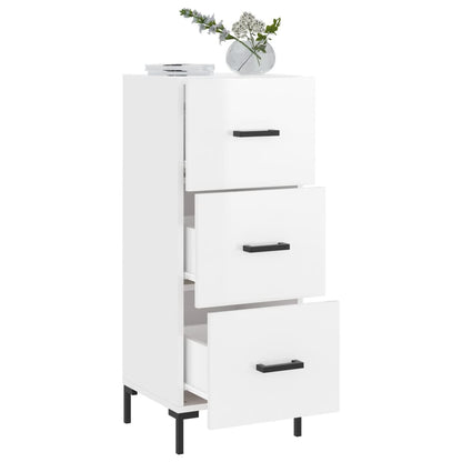 Sideboard High Gloss White 34.5x34x90 cm Engineered Wood