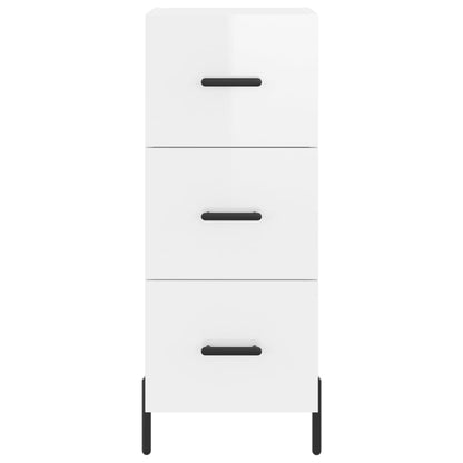 Sideboard High Gloss White 34.5x34x90 cm Engineered Wood
