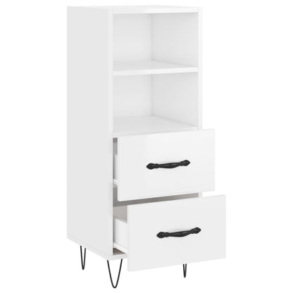 Sideboard High Gloss White 34.5x34x90 cm Engineered Wood