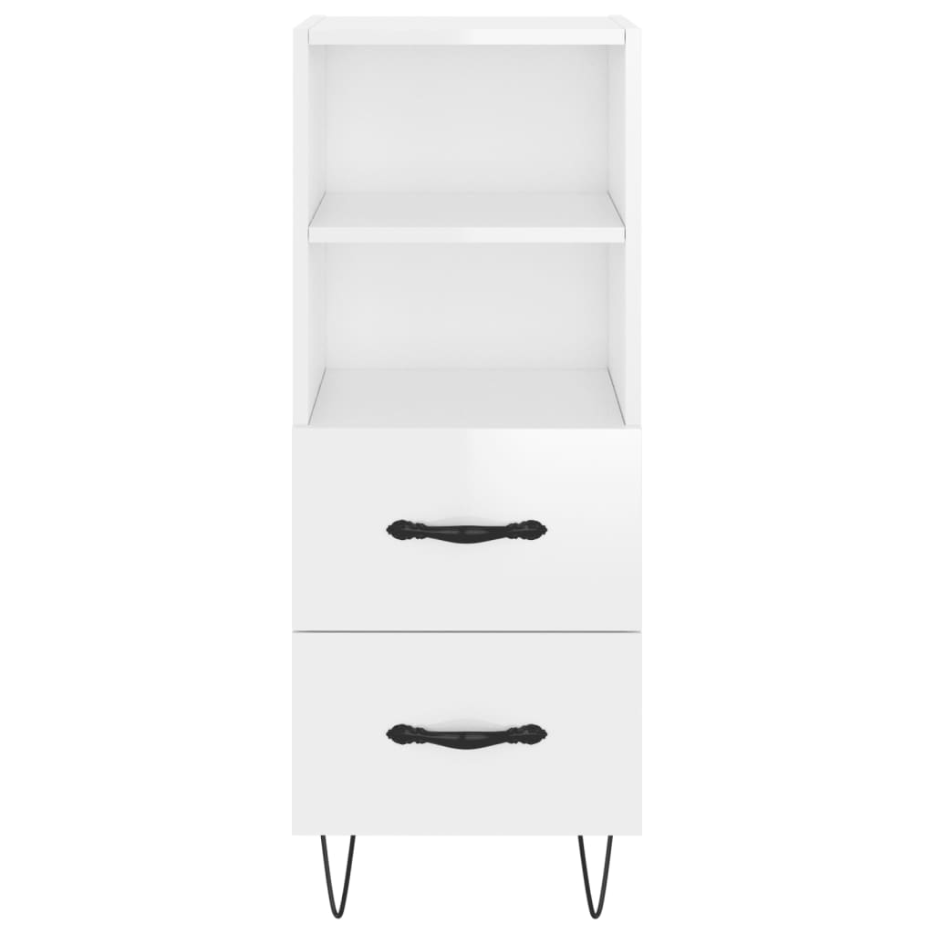 Sideboard High Gloss White 34.5x34x90 cm Engineered Wood