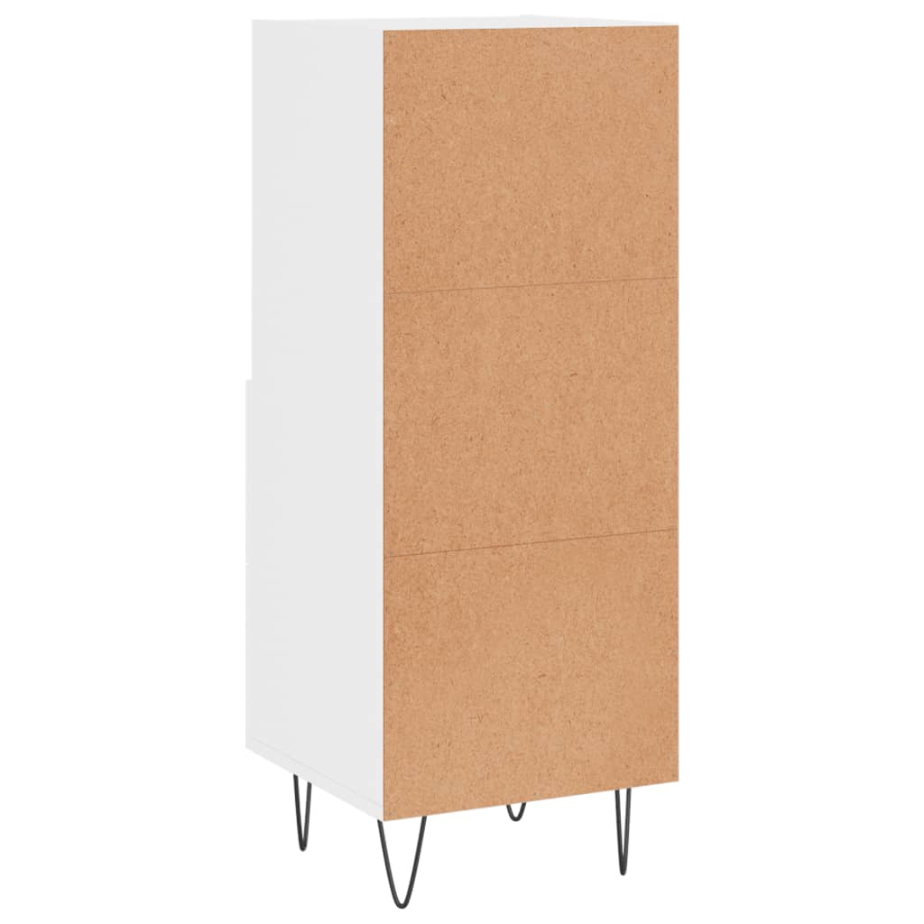Sideboard High Gloss White 34.5x34x90 cm Engineered Wood