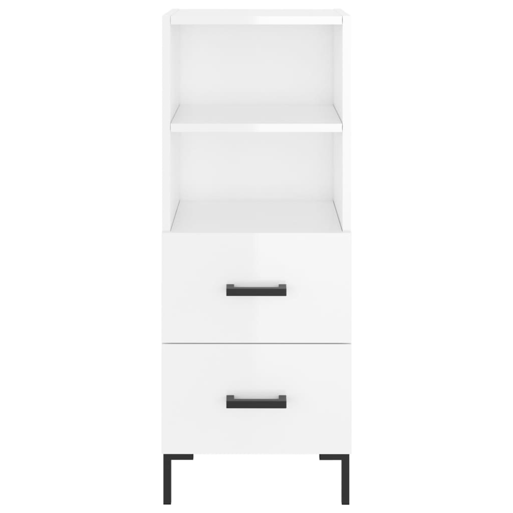 Sideboard High Gloss White 34.5x34x90 cm Engineered Wood
