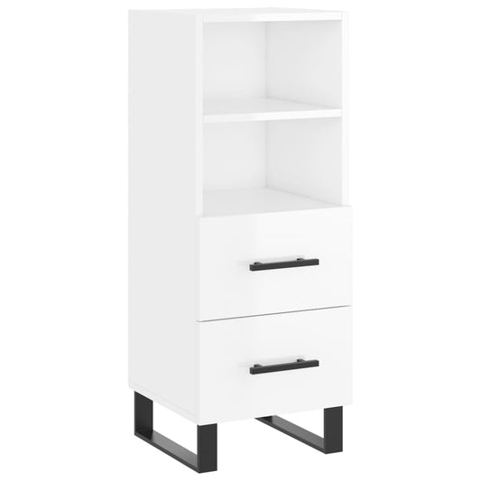 Sideboard High Gloss White 34.5x34x90 cm Engineered Wood