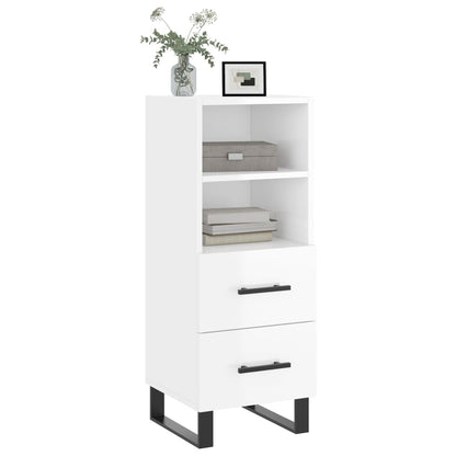 Sideboard High Gloss White 34.5x34x90 cm Engineered Wood