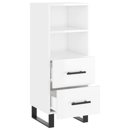 Sideboard High Gloss White 34.5x34x90 cm Engineered Wood