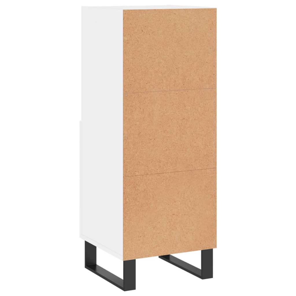 Sideboard High Gloss White 34.5x34x90 cm Engineered Wood