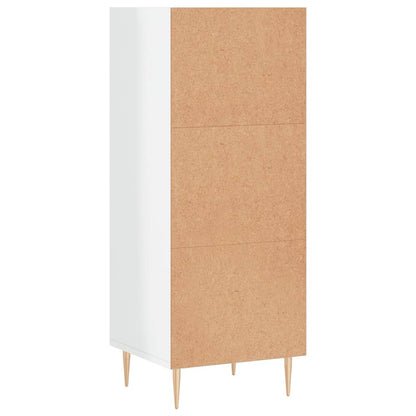 Sideboard High Gloss White 34.5x32.5x90 cm Engineered Wood