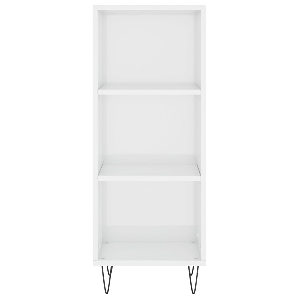 Sideboard High Gloss White 34.5x32.5x90 cm Engineered Wood