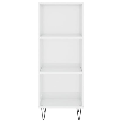 Sideboard High Gloss White 34.5x32.5x90 cm Engineered Wood