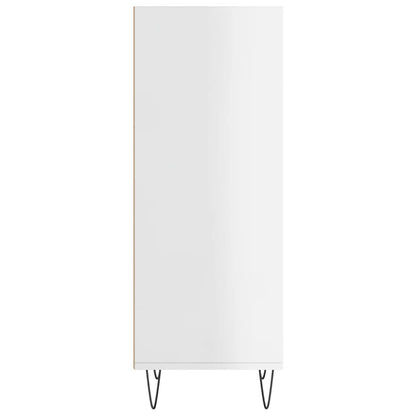 Sideboard High Gloss White 34.5x32.5x90 cm Engineered Wood