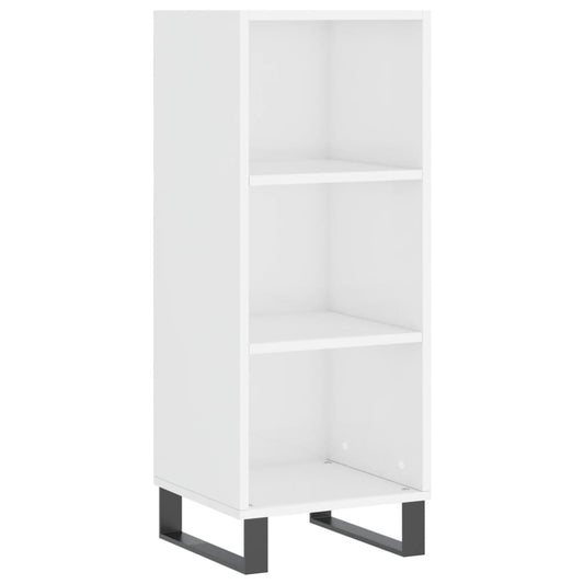 Sideboard High Gloss White 34.5x32.5x90 cm Engineered Wood