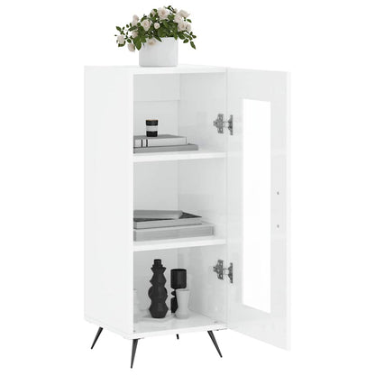 Sideboard High Gloss White 34.5x34x90 cm Engineered Wood