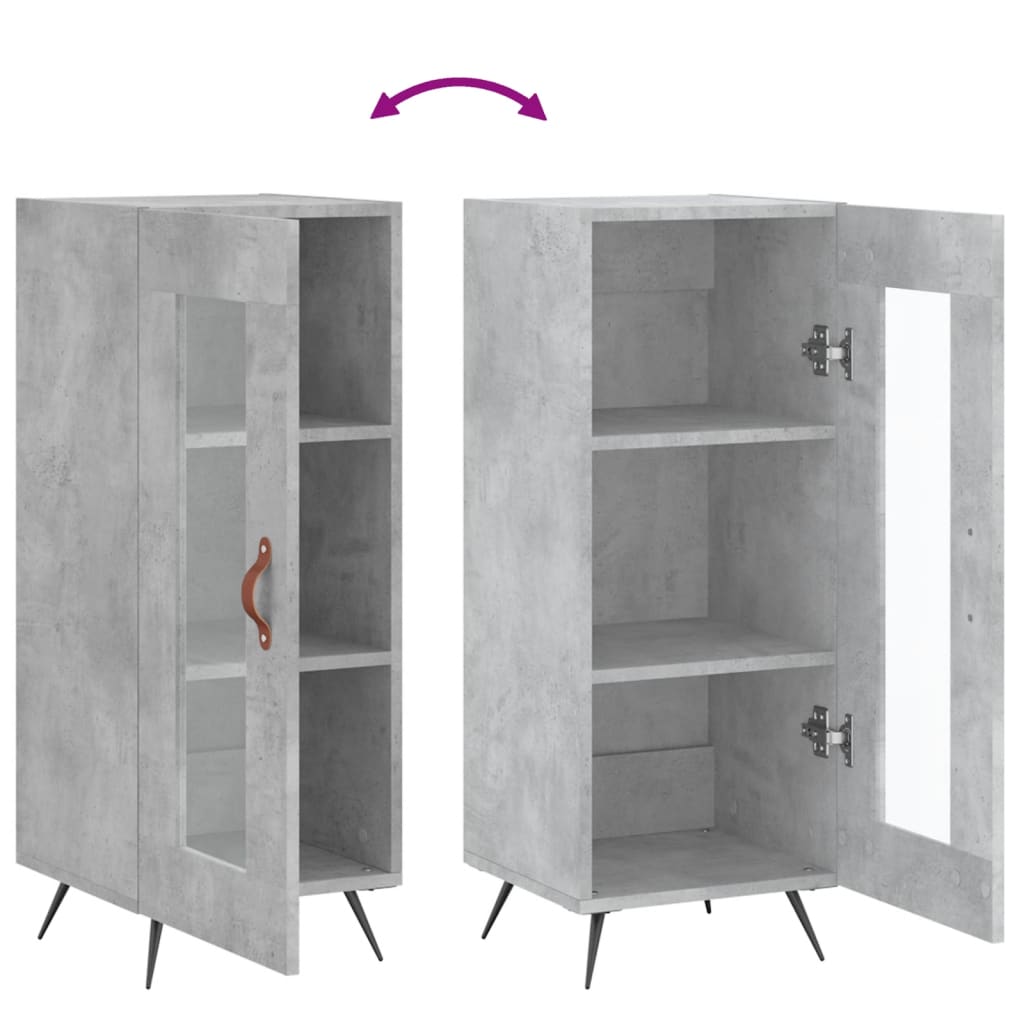 Sideboard Concrete Grey 34.5x34x90 cm Engineered Wood