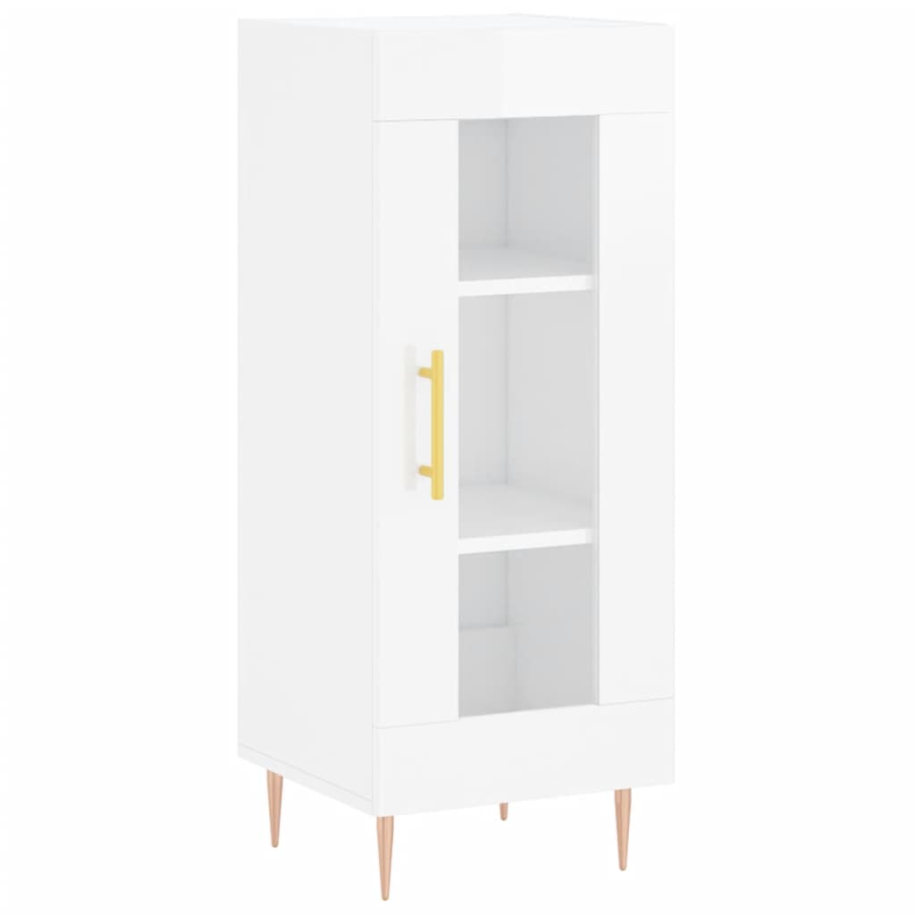 Sideboard High Gloss White 34.5x34x90 cm Engineered Wood