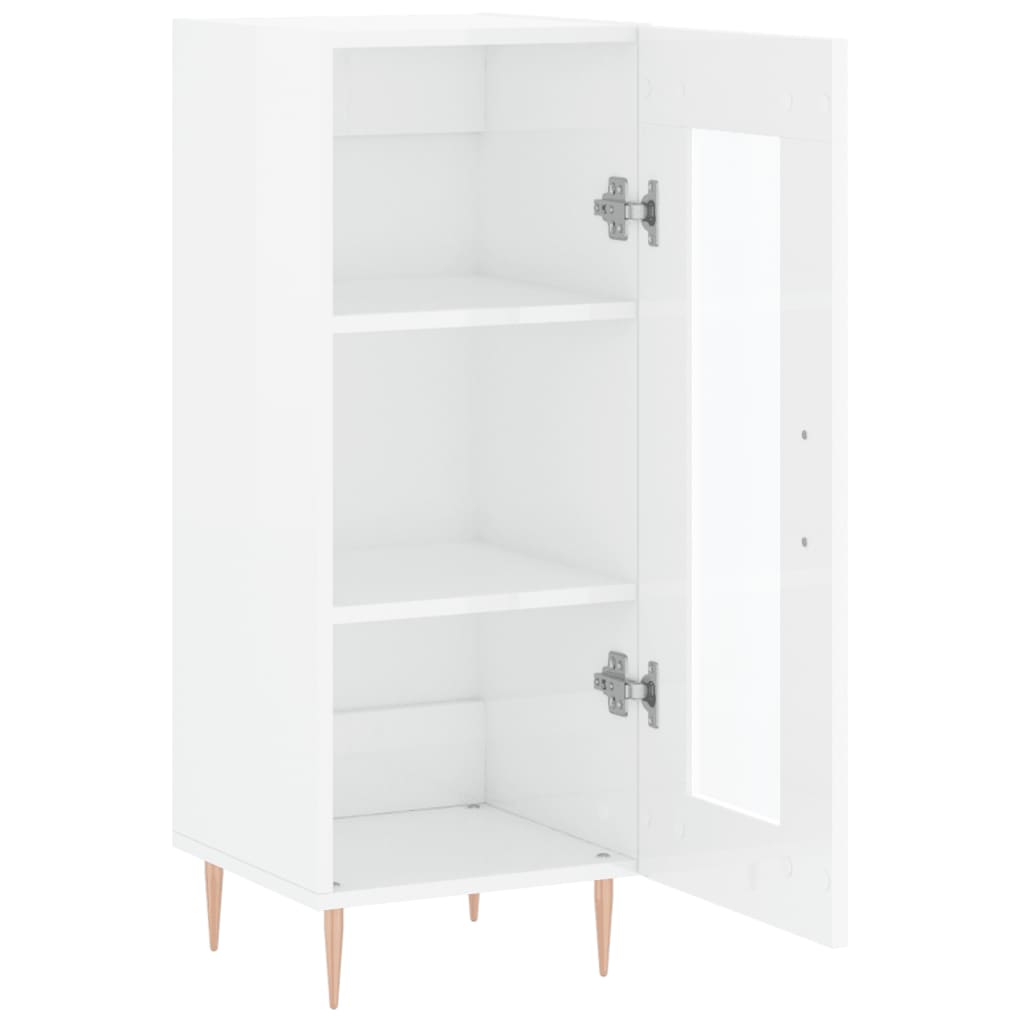 Sideboard High Gloss White 34.5x34x90 cm Engineered Wood