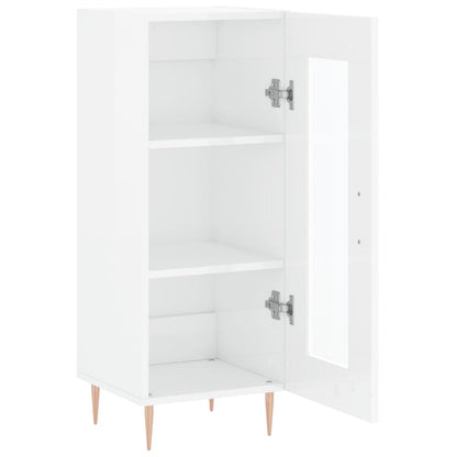 Sideboard High Gloss White 34.5x34x90 cm Engineered Wood