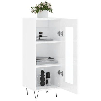Sideboard High Gloss White 34.5x34x90 cm Engineered Wood