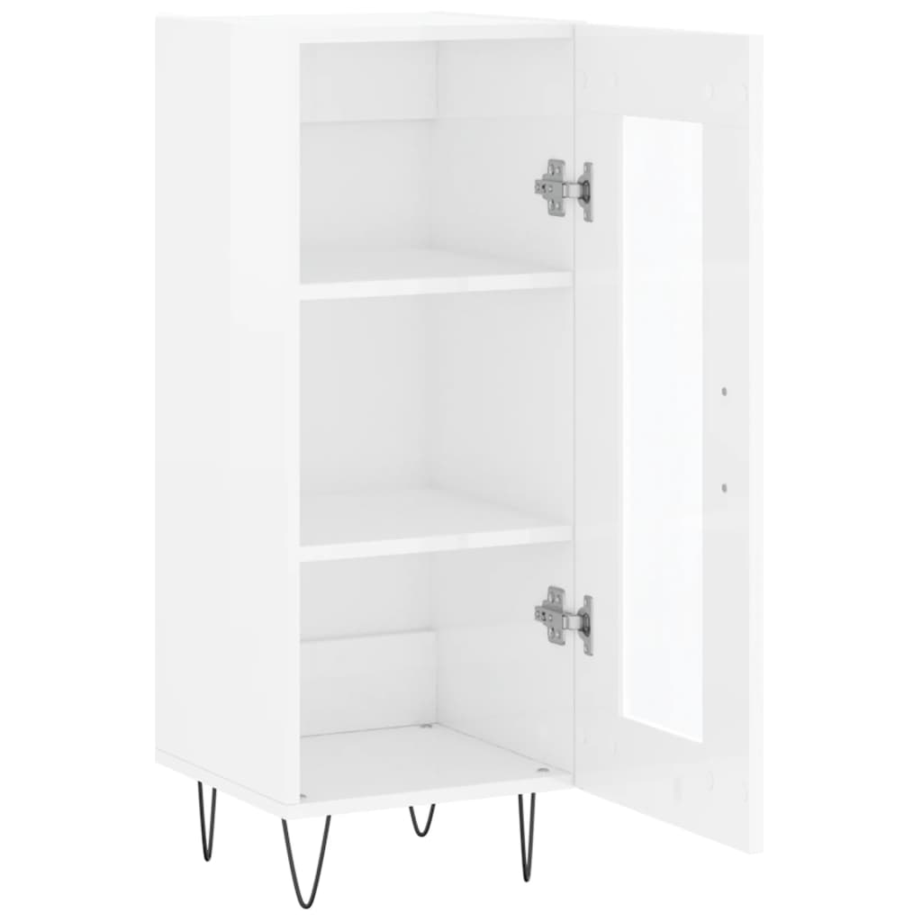 Sideboard High Gloss White 34.5x34x90 cm Engineered Wood