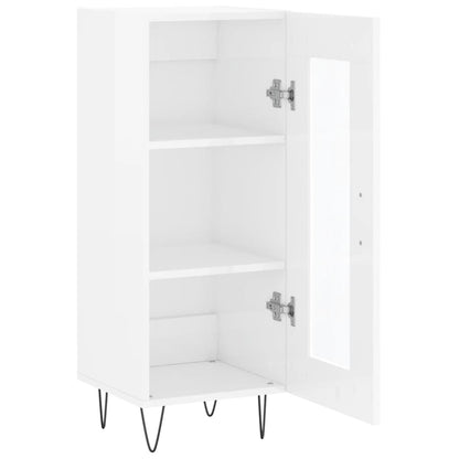 Sideboard High Gloss White 34.5x34x90 cm Engineered Wood