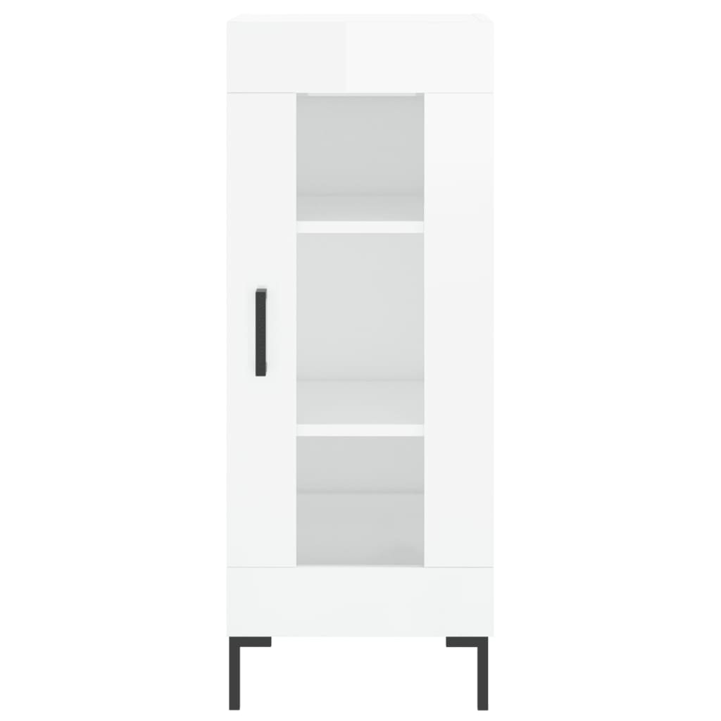 Sideboard High Gloss White 34.5x34x90 cm Engineered Wood