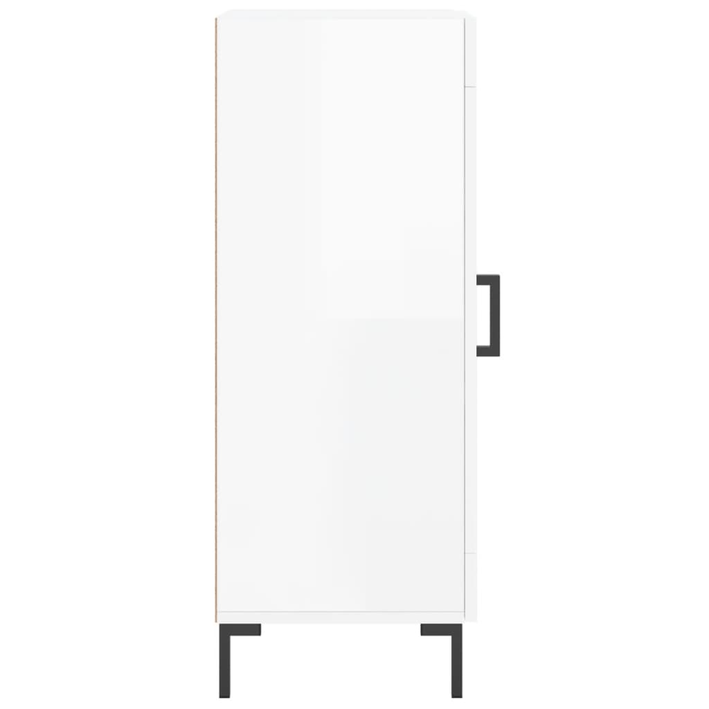 Sideboard High Gloss White 34.5x34x90 cm Engineered Wood