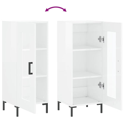 Sideboard High Gloss White 34.5x34x90 cm Engineered Wood