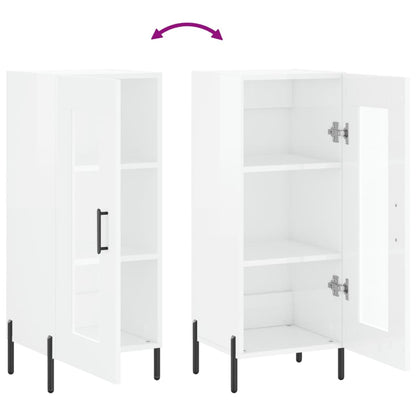Sideboard High Gloss White 34.5x34x90 cm Engineered Wood