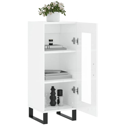 Sideboard High Gloss White 34.5x34x90 cm Engineered Wood