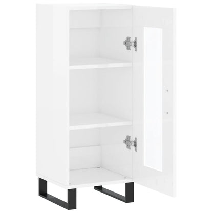 Sideboard High Gloss White 34.5x34x90 cm Engineered Wood