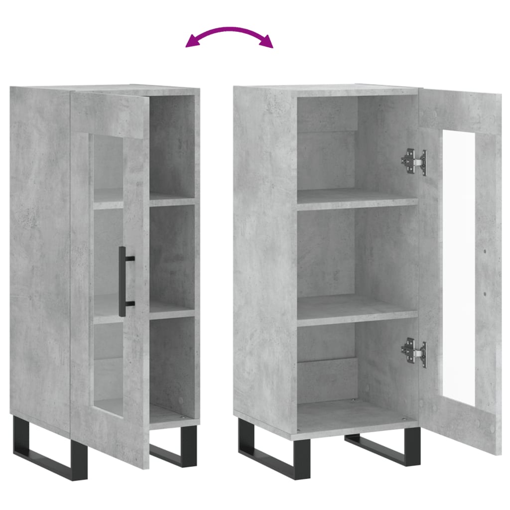 Sideboard Concrete Grey 34.5x34x90 cm Engineered Wood