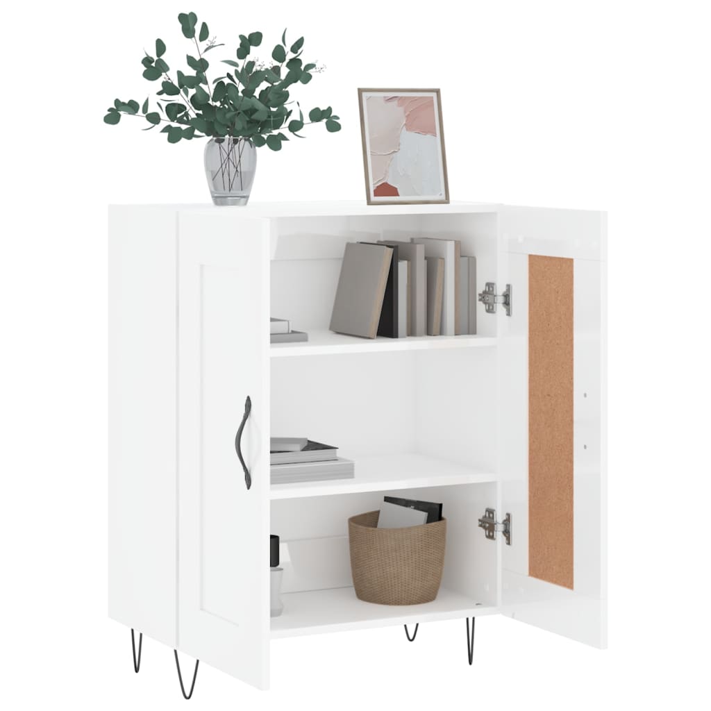 Sideboard High Gloss White 69.5x34x90 cm Engineered Wood