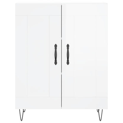 Sideboard High Gloss White 69.5x34x90 cm Engineered Wood