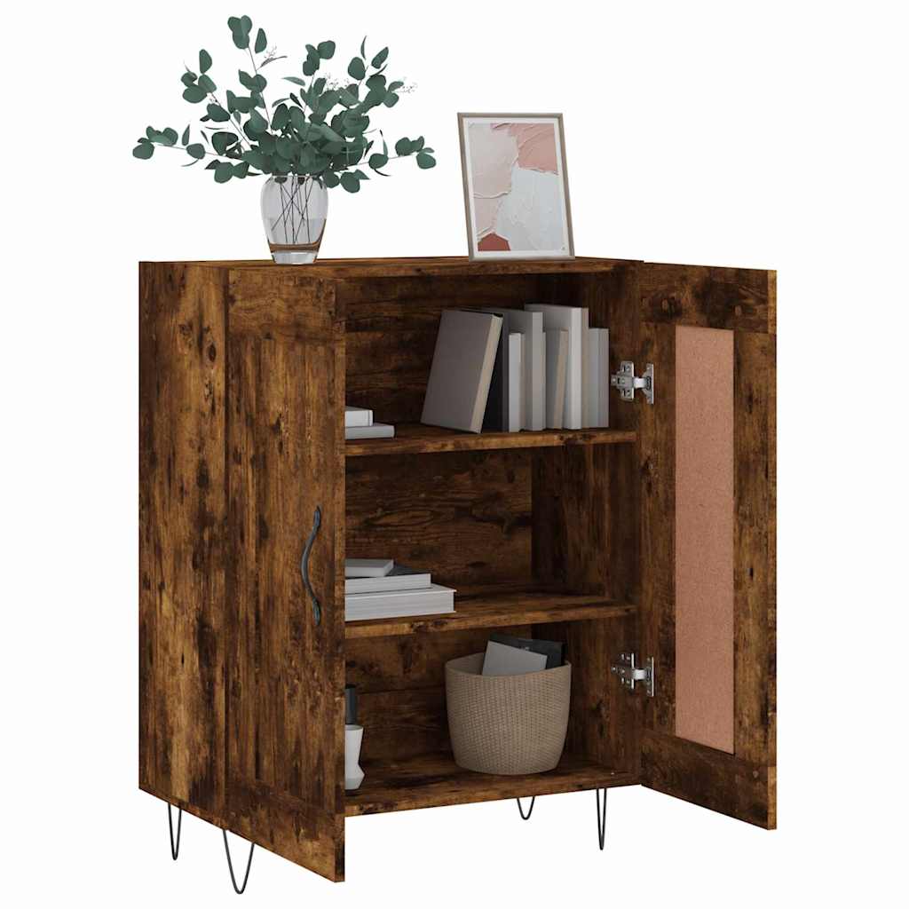 Sideboard Smoked oak 69.5 x 34 x 90 cm Engineered wood