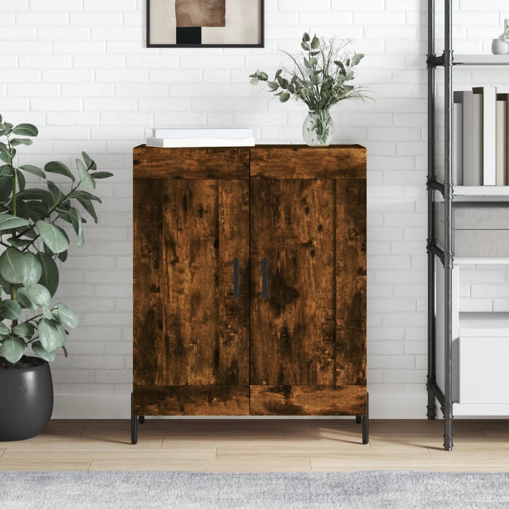 Sideboard Smoked Oak 69.5x34x90 cm Engineered Wood