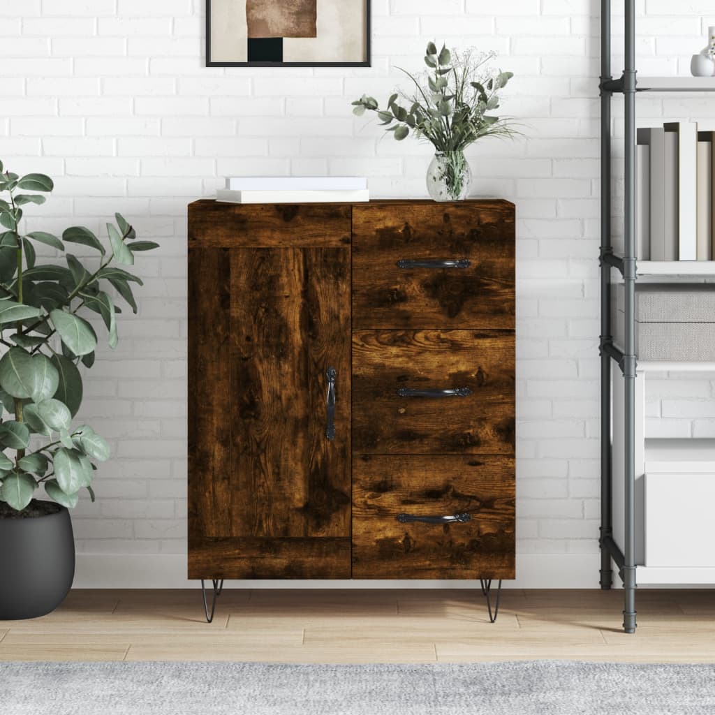 Sideboard Smoked Oak 69,5x34x90 cm Engineered Wood