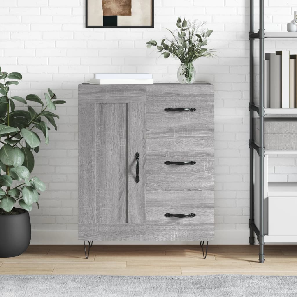 Sideboard Grey Sonoma 69.5x34x90 cm Engineered Wood