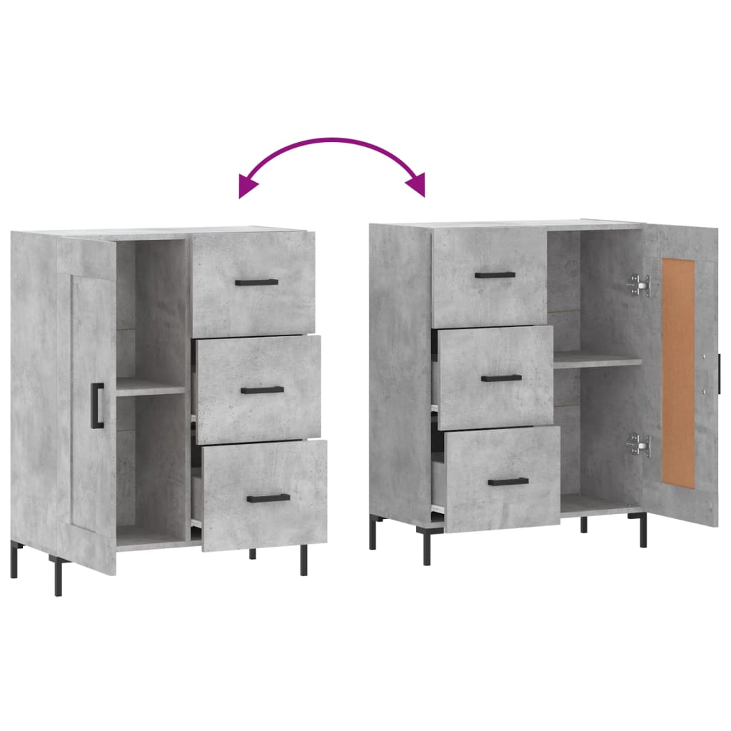 Sideboard Concrete Grey 69.5x34x90 cm Engineered Wood